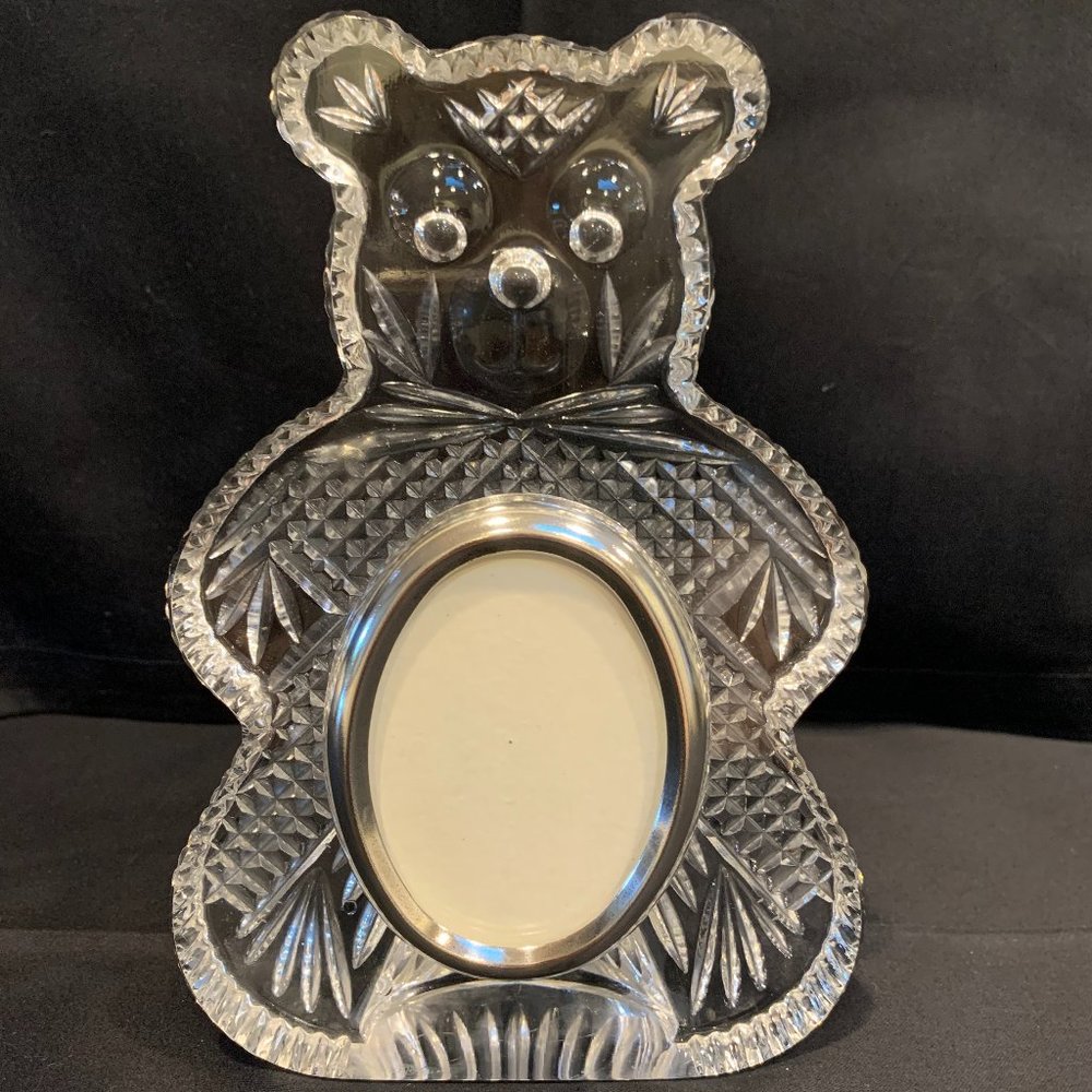 Waterford Crystal Silver Bear Baby Frame